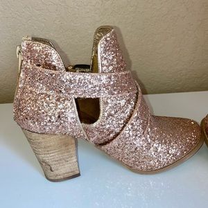 Rose gold glitter booties size 6.5